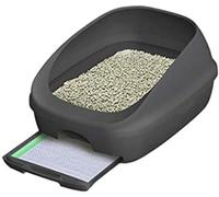 Bac à Litière pour Chat Double Couche Grand Bac à Litière pour Chat De Tamisage Ouvert avec Tiroir, Facile à Nettoyer, Résistant Aux éclaboussures, Peut être Utilisé avec, Dark Gray