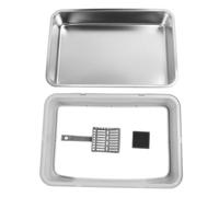 Bac à litière pour Chat en Acier Inoxydable avec Couvercle, bac à litière fermé pour Chat, Conception Anti-éclaboussures à côtés Hauts, Taille Extra Grande pour Les Grands Chats, (Gris Clair)