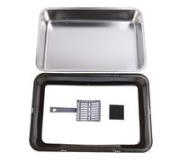 Bac à litière pour Chat en Acier Inoxydable avec Couvercle, bac à litière fermé pour Chat, Conception Anti-éclaboussures à côtés Hauts, Taille Extra Grande pour Les Grands Chats, (Noire)