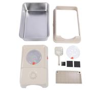 Bac à Litière pour Chat en Acier Inoxydable, Extra Large, Couverture à Entrée par Le Haut, Hauteurs Élevées, Anti - éclaboussures, Couleur Kaki - Nettoyage Facile, Contrôle d'Ode (Patte)