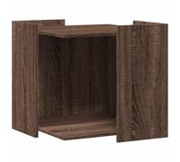 Bac à litière pour chat en bois de chêne marron 53 x 53 x 51 cm | Meuble peu encombrant, niche et table basse, surface lisse, nettoyage facile, fixation murale incluse