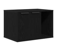 Bac à litière pour chat - En chêne noir - 60 x 40 x 40 cm - Avec 2 portes - Meuble polyvalent pour cacher, se reposer, jouer et grimper dans le salon ou le balcon