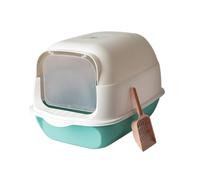 Bac à litière pour Chat Grand bac à litière for Chat occultant, for avec Couvercle et Pelle, intimité accès Facile for Le Nettoyage(Green)