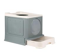 Bac à Litière pour Chat Grande Bac à litière pour Chat, Bac à litière Pliable pour Chat avec Pelle à litière,Grand bac à litière Pliable avec tiroir et Pelle, WC pour Chats,PP, 48 * 39 * 34cm (Gris)