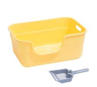 Bac à litière pour chat - Grande capacité - Bac à litière ouvert sur le dessus - Boîtes, fournitures pour animaux domestiques, bac anti-déversement pour grands petits chats, chatons