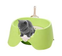 Bac À Litière pour Chat - Grande Litière pour Chat - Toilettes pour Animaux domestiques à Bords Hauts et Ouverture supérieure pour Petits Appartements, Lapins et Chats Grands