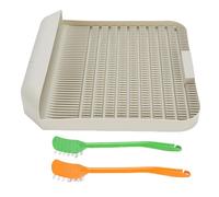 Bac à litière pour Chat, imperméable, Double Couche, Tapis de piégeage de litière pour Chat de Grande Taille, pour bacs à litière et Lits pour Chat, en Plastique 37,3x37cm (Gris Blanc)