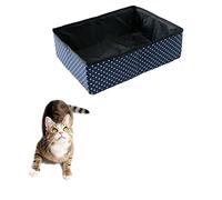 Bac à Litière pour Chat Pliable, Litière pour Chat Portatif de Voyage, Imperméable, Durable, Facile à Nettoyer pour Voyage, Maison, Extérieur Toilette, Bleu, 40 * 30cm