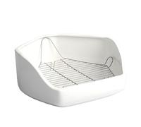 Bac à litière pour chat pour cage, bac d'angle pour petits animaux de compagnie - Bac à litière pour petits animaux de compagnie pour l'intérieur - Toilettes métalliques amovibles - Entraîneur de pot