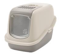 Bac à Litière pour Chat SAVIC Nestor Happy Planet Gris 56x39x39 CM Recyclables À