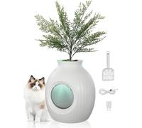 Bac à litière pour chats - Bac à litière pour chats avec design caché et plante artificielle - Matériau ABS - pour les appartements modernes - WC pour chats stylé