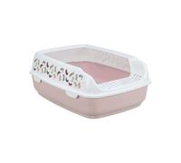 Trixie - Bac à litière Delio Rose et Blanche 49.5 x 38 x 20 cm pour Chat