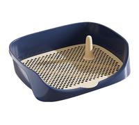 Bac à litière pour chien, 15, 8 x 11, 8 x 4, 3 pouces, support de tapis de pipi en plastique avec colonne, pot intérieur amovible facile à nettoyer avec hautes clôtures pour chiens moins 15 kg.