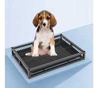 Bac à litière pour chien - Bac d'apprentissage de la propreté en métal pour intérieur/extérieur - Design coulissant pour appartements et balcons