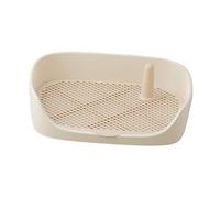 Bac à Litière pour Chien Plateau d'Entraînement Potty Trainer avec Grille Toilettes Intérieur pour Chiots et Lapins Appartement- Beige 48x37x13cm