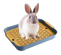 Bac à litière pour Lapin 2 Niveaux bac à litière pour Lapin en Plastique rectangulaire Toilettes pour Animaux de Compagnie 9, 7x14, 4x2'' Plateau pour Cochon d'Inde entraîneur de Pot pour Furet h