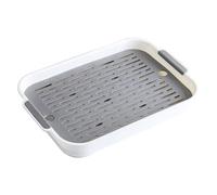 Bac à Litière pour Lapin à 2 Niveaux Bac à Litière pour Lapin Rectangulaire en Plastique Bac à Litière d'angle pour Toilettes pour Animaux Compagnie 9,7x14,4x2 '' Bac à Litière Cochon d'Inde Blanc L