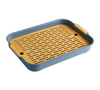Bac à LitièRe pour Lapin à 2 Niveaux en Plastique pour Cochon d'Inde Toilettes Rectangulaires pour Lapin Pot D'EntraîNement BoîTe à LitièRe pour Cochon d'Inde Lapin Furet Hamster HéRisson Bleu L