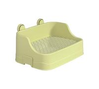 Bac à litière pour lapin avec boucles fixes, plateau à 2 niveaux facile à nettoyer pour cochons d'Inde/chinchillas, pot en plastique résistant aux éclaboussures (vert)