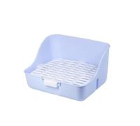 Bac à litière pour lapin avec filet amovible, pot fixe à 2 étages pour cochons d'Inde/hamsters, bac de toilette en plastique PP (beige)