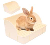 Bac à litière pour Lapin, bac à litière carré en Plastique pour Cochon d'Inde, Toilettes pour Lapin faciles Installer avec Bouton, entraîneur de Pot Facile Nettoyer pour Petit Animal/Cochon d'ind