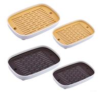 Bac à litière pour lapin, espace extra large, grilles amovibles, coins lisses, abricot (blanc S)