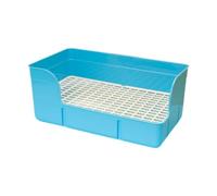 Bac à Litière pour Lapins, Pet Lapin Litter Grid Litter Pee Pate Plateau, Facile à Nettoyer, pour Apprendre à Utiliser La Toilette, Lapin Boîte de Litière de Toilette pour Cochon d'Inde Hamster, Bleu