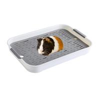 Bac à litière pratique pour petits animaux, bac à litière pour lapin, cochon d'Inde, fournitures pour animaux domestiques (blanc, S)