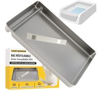 Bac à Litière Réutilisable en Acier Inoxydable 304, Compatible avec PetSafe ScoopFree, Ultra Durable, Accessoire Magnétique Inclus