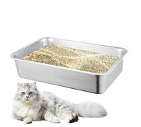 Bac À Litière Réutilisable en Acier Inoxydable, Bac À Litière en Métal, Bac À Litière en Acier Inoxydable, Compatible avec Le Bac À Litière Autonettoyant sans Pelle pour Animaux De Compagnie
