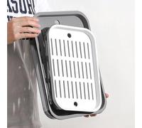 Bac à litière robuste pour petits animaux facile à nettoyer avec grille surélevée et coins lisses (noir, L)