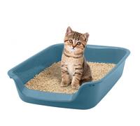 bac litiere pour Chat - Savic Junior - Bleu - Ouvert - entrée Basse - idéal Chatons et Chats âgés - Facile à Nettoyer - 56x39x13 cm