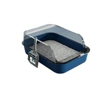 Bac à litière semi-fermé, côtés hauts, protection contre les éclaboussures, contrôle des odeurs, facile à nettoyer, grand animal de compagnie, salle de bain pour chats