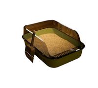Bac à litière semi-fermé pour chats - Design anti-éclaboussures - Anti-éclaboussures - Anti-éclaboussures - Facile à nettoyer - Toilettes pour chats - Pour un usage domestique ou une salle de bain