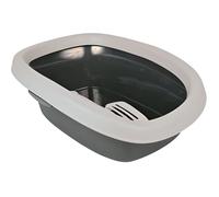 Trixie Bac à litière Carlo TR-40111 avec rebord 31×14×43 cm grise pour chat