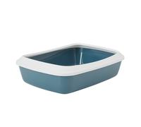 Bac à litière Vadigran avec rebord "Iriz" bleu pierre 42 x 30,5 x 10 cm