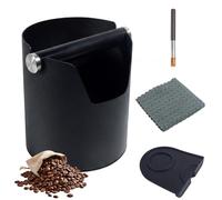 Bac à Marc de Café, Knock Box Acier Inoxydable avec Brosse, Chiffon et Tapis Silicone, Accessoires Machines à Café pour Barista, Maison et Cafe