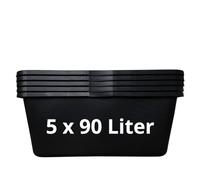 Bac à mortier 65-90 litres | Bac à mortier rond ou carré | Bac en plastique de marque de qualité | Bac à plantes pour parterre surélevé (5 x 90 l carré)