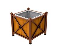 Bac à palmier acier et bois Province Agora Aspect Corten - lasuré chêne clair - 800x800x750 - Bac acier amovible anneaux inclus - PROCITY - 201561.S025.CHEC