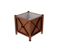 Bac à palmier acier Province Inox brossé Aspect Corten - 800x800x750 - Intérieur tôle galva - PROCITY - 201262.S025