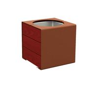 Bac à palmier KUB acier et bois Aspect Corten - lasuré acajou - PROCITY - 306422.S025.ACAJ