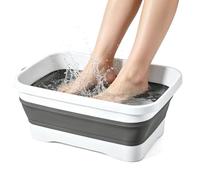 Bac à Pieds Piscine, 1 Pièce, Bac Pliable Antidérapant avec Drainage Construction robuste en PP, 37,5x23x14,8cm & 450g, pour Jardin, Terrasse, Camping, Plage & Maison, pour Adultes & Familles