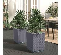 Bac à plantes 2 pcs. Bleu-gris 30x30x37 cm Polypropylène