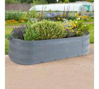 Bac à plantes 'Alfedena' acier galvanisé ovale 129 x 50 x 25 cm Anthracite