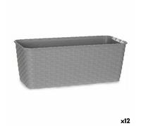 Bac à plantes auto-arrosant stefanplast gris plastique 13 x 11 x 29 cm (12 pièces)