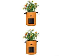 Bac à plantes avec double observation et tissu en feutre perméable pour la surveillance du développement des racines et la commodité de la récolte (orange-M)