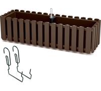 bac à plantes avec support 58cm BOARDEE FENCYCASE W DDEF600W-R222 marron plastique PROSPERPLAST