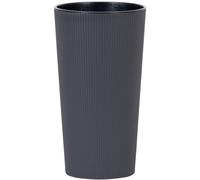 Bac à Plantes Bacs à Fleurs Pot de Fleur Locon Rayures 25 CM Plastique Gris