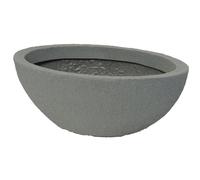 Bac à plantes plastique Ovale Stone aspect pierre 60 cm 24 L couleur béton