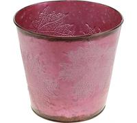 Bac à plantes Seau métallique Feuilles d'érable Déco Automne Ø18cm H17cm